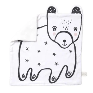 Wee Gallery Manta orgánica para acurrucarse (oso) - para bebés, jersey de algodón y sherpa